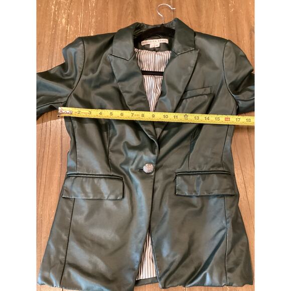 Veronica Beard Hollis Emerald Faux Vegan Leather Dickey Jacket Blazer Size 4 - Picture 7 of 12